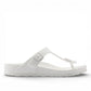 romika roemer 07 white waterproof EVA T-strap sandals with an adjustable buckle and anatomically shaped footbed. 
photo of the right side