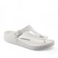 romika roemer 07 white waterproof EVA T-strap sandals with an adjustable buckle and anatomically shaped footbed. 
photo of the front side