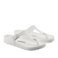 romika roemer 07 white waterproof EVA T-strap sandals with an adjustable buckle and anatomically shaped footbed. 
photo of the front side