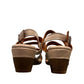roamers Remi silver grey leather heeled sandals with an adjustable back strap and comfortable block heel.
photo of the back side