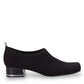 Ros Hommerson Esther black stretch suede shoe with a squared toe and low block heel.
photo of the right side
