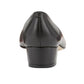 Ros Hommerson Heidi II black leather pump with an almond toe and comfortable crescent heel.
photo of the back side