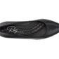 Ros Hommerson Heidi II black leather pump with an almond toe and comfortable crescent heel.
photo of the top side