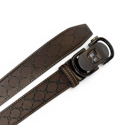 MEN'S GENUINE LEATHER BELT - DARK BROWN