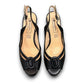 Sabatini of Florence SF12 black leather slingback heel with peep toe and stitched detailing.
photo of the top side
