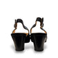 Sabatini of Florence SF12 black leather slingback heel with peep toe and stitched detailing.
photo of the back side