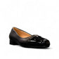Sabatini of Florence SF1 black slip-on shoe with a glossy cap-toe and low block heel.
photo of the front side