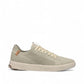 SAOLA Cannon Knit 2.0W sneakers in faded green with a sustainable recycled knit upper and cork details. Photo of right side view.