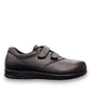 SAS Me Too black leather athletic walking shoe with adjustable EZ Straps and shock-absorbing sole.
photo of the right side