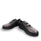 SAS Me Too black leather athletic walking shoe with adjustable EZ Straps and shock-absorbing sole.
photo of the front side