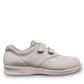 SAS Me Too white leather athletic walking shoe with adjustable EZ straps and cushioned sole.
photo of the right side