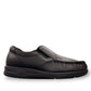 SAS Navigator black water-resistant leather slip-on shoe with non-slip X-Tra Grip sole.
photo of the right side