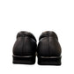 SAS Twin black leather slip-on moccasin shoe with elastic side panels and cushioned polyurethane outsole.
photo of the back side