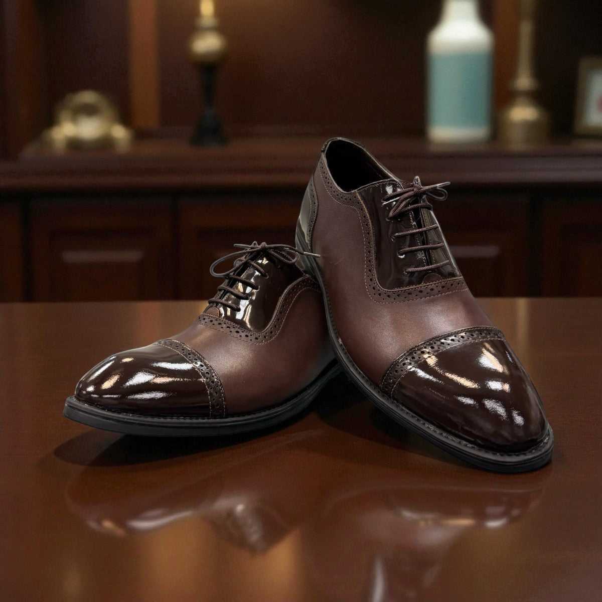 SATEL KASHAN 2/ DARK BROWN Description:
1. Genuine Leather Upper delivers a polished, sophisticated finish.
2. Leather Lining enhances breathability and all-day comfort.
3. Durable Rubber Outsole provides excellent traction and stability.
4. Lace-up Closure ensures a secure, adjustable fit.
5. Perfect for formal occasions or smart casual wear.
6. Accented with subtle handmade stitching for a refined, distinctive look.