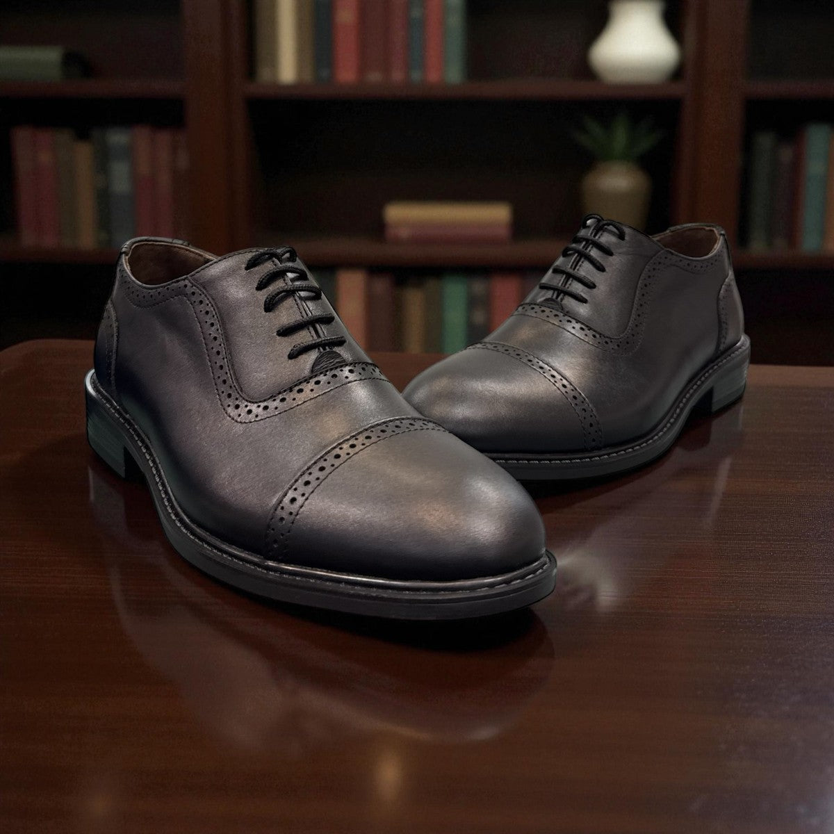 Description:
1. Genuine Leather Upper for a Polished finish
2. Leather Lining for Breathability and Comfort
3. Durable Rubber Outsole with Excellent Traction
4. Lace-up Closure for a Secure, Adjustable Fit
5. Ideal for Formal Occasions or Smart Casual Wear
6. Detailed with Subtle Handmade Stitching for a Refined, distinctive look.
