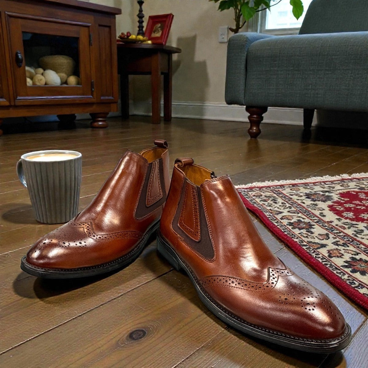 SATEL MASHHAD 2- BROWN Description: 
1. Genuine Leather Upper boots for a Polished finish
2. Leather Lining for Breathability and Comfort
3. Durable Rubber Outsole with Excellent Traction
4. Ideal for Formal Occasions or Smart Casual Wear
5. Detailed with Subtle Handmade Stitching for a Refined, distinctive look.