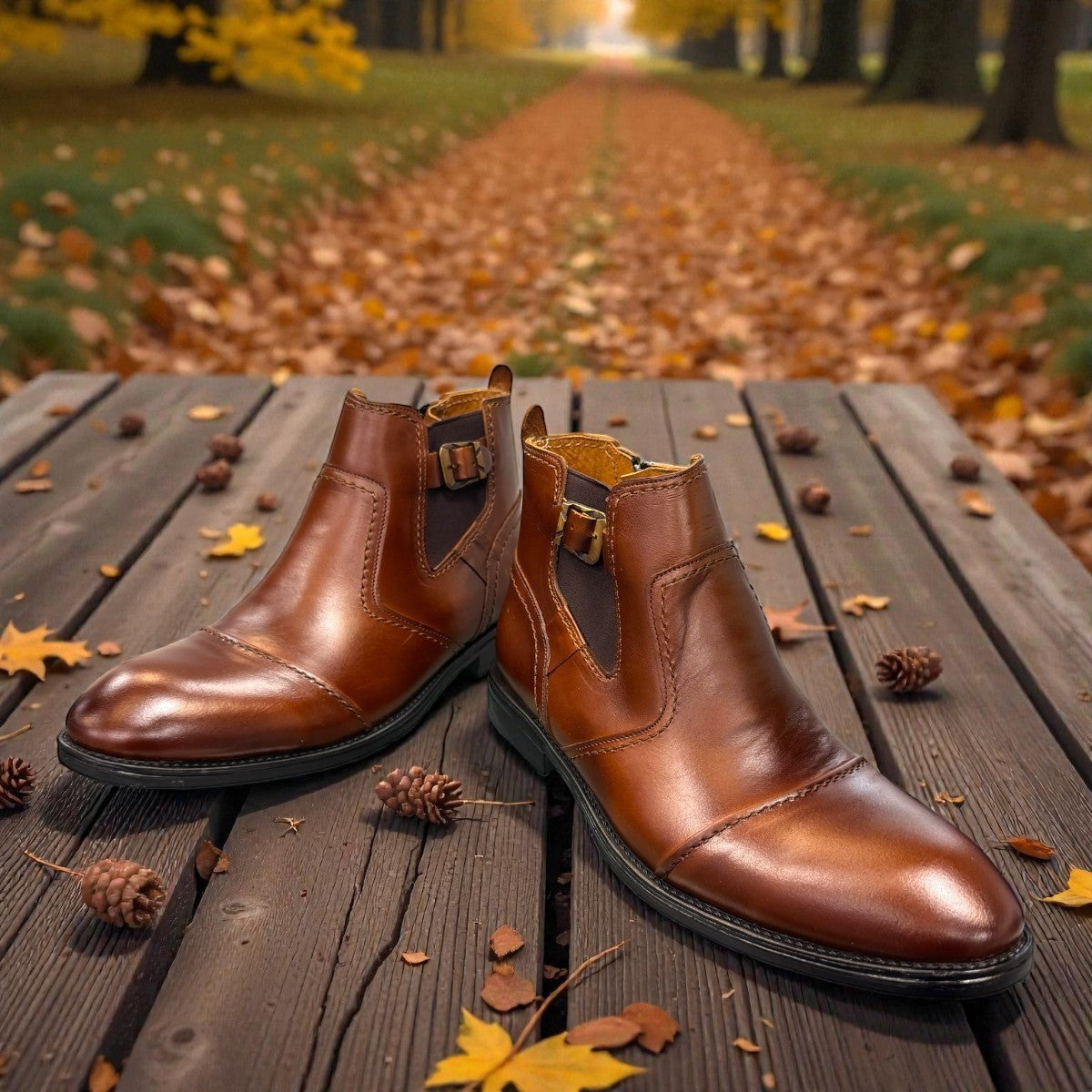 SATEL PERSIA 2- BROWN Description:
1. Genuine Leather Upper boots for a Polished finish
2. Leather Lining for Breathability and Comfort
3. Durable Rubber Outsole with Excellent Traction
4. Ideal for Formal Occasions or Smart Casual Wear
5. Detailed with Subtle Handmade Stitching for a Refined, distinctive look.