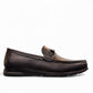 Satel Velnayak black leather loafers with a metal bit detail and refined handmade stitching. Photo of right side view.