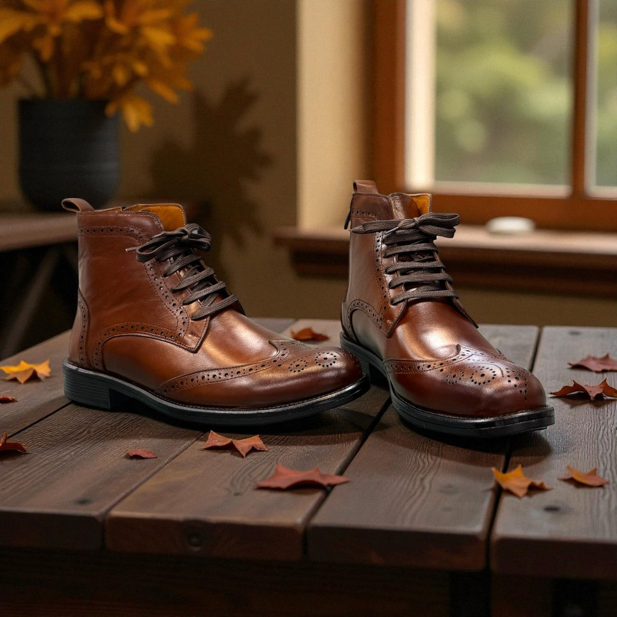 Description:
1. Genuine Leather and suede Upper for a Polished finish
2. Leather Lining for Breathability and Comfort
3. Durable Rubber Outsole with Excellent Traction
4. Lace-up Closure for a Secure, Adjustable Fit
5. Ideal for Formal Occasions or Smart Casual Wear
6. Detailed with Subtle Handmade Stitching for a Refined, distinctive look.