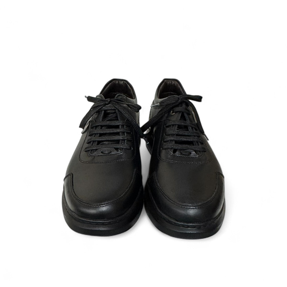 Sina Footwear Alberta black leather lace-up shoes with a durable rubber outsole for smart casual wear. Photo of upper view.