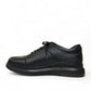 Sina Footwear Alberta black leather lace-up shoes with a durable rubber outsole for smart casual wear. Photo of left side view.