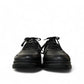 Sina Footwear Alberta black leather lace-up shoes with a durable rubber outsole for smart casual wear. Photo of front view.