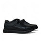 Sina Footwear Alberta black leather lace-up shoes with a durable rubber outsole for smart casual wear. Photo of side views.