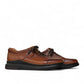 Sina Footwear Alberta brown leather lace-up shoe with a durable black rubber outsole for smart casual wear. Photo of side views.