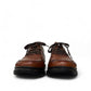 Sina Footwear Alberta brown leather lace-up shoe with a durable black rubber outsole for smart casual wear. Photo of front view.