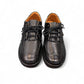 Sina Footwear Ali black genuine leather lace-up shoes with handmade stitching and a durable rubber outsole. Photo of front view.