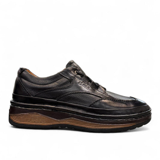 Sina Footwear Ali2 black genuine leather lace-up shoes with handmade stitching and a durable rubber outsole. Photo of right side view.