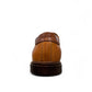 Sina Footwear Asal brown patent leather shoes with lace-up closure and durable rubber outsole. Photo of back view.