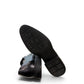 Sina Footwear black leather derby shoes with apron-toe construction, lace-up closure, and durable rubber outsole.
photo of the bottom side