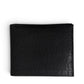 Sina Footwear black genuine leather bi-fold wallet with multiple card slots and bill compartments.