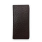 Sina Footwear genuine leather wallet in dark brown with an embossed ostrich-like texture. Bi-fold design.