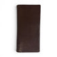 Sina Footwear genuine leather bi-fold wallet in dark brown with multiple card slots and bill compartments.