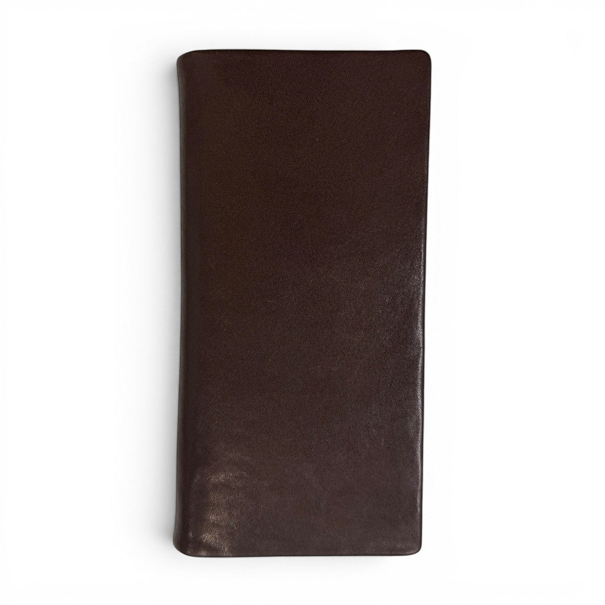 Sina Footwear genuine leather bi-fold wallet in dark brown with multiple card slots and bill compartments.