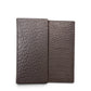Sina Footwear brown genuine leather wallet with ostrich-embossed texture and multiple card slots.