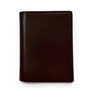 Sina Footwear genuine leather bi-fold wallet in dark brown with multiple card slots and bill compartments.