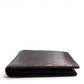 Sina Footwear dark brown genuine leather bi-fold wallet with embossed snake pattern and multiple card slots.