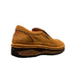 Sina Footwear Datam brown men's slip-on shoes featuring premium leather upper, leather lining, and rubber outsole. Photo of back side view.