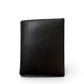 Sina Footwear genuine leather bi-fold wallet in dark brown with multiple card slots and bill compartments.