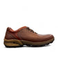 Sina Footwear Gilan brown leather lace-up shoe with textured upper, handmade stitching, and durable rubber sole. Photo of right side view.