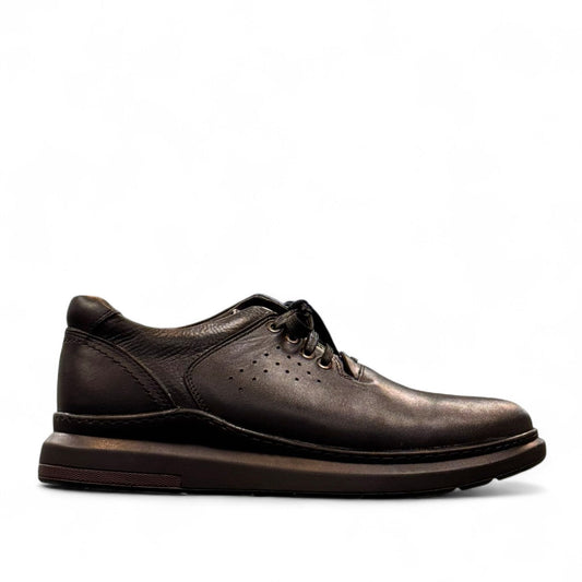 Sina Footwear Kabir black leather lace-up shoes with refined handmade stitching and a durable rubber outsole. Photo of right side view.