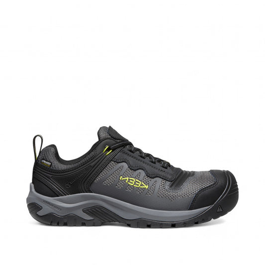 Sina Footwear KEEN CSA RENO KBF Waterproof work shoe in steel grey and evening primrose with KEEN.DRY and carbon toe.