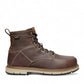 Sina Footwear KEEN CSA SAN JOSE 6" WP work boots in brown leather with black laces and a tan collar. Waterproof.