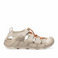 KEEN Women's Hyperport H2 sandals in birch and plaza taupe with bungee lacing and protective toe bumper.