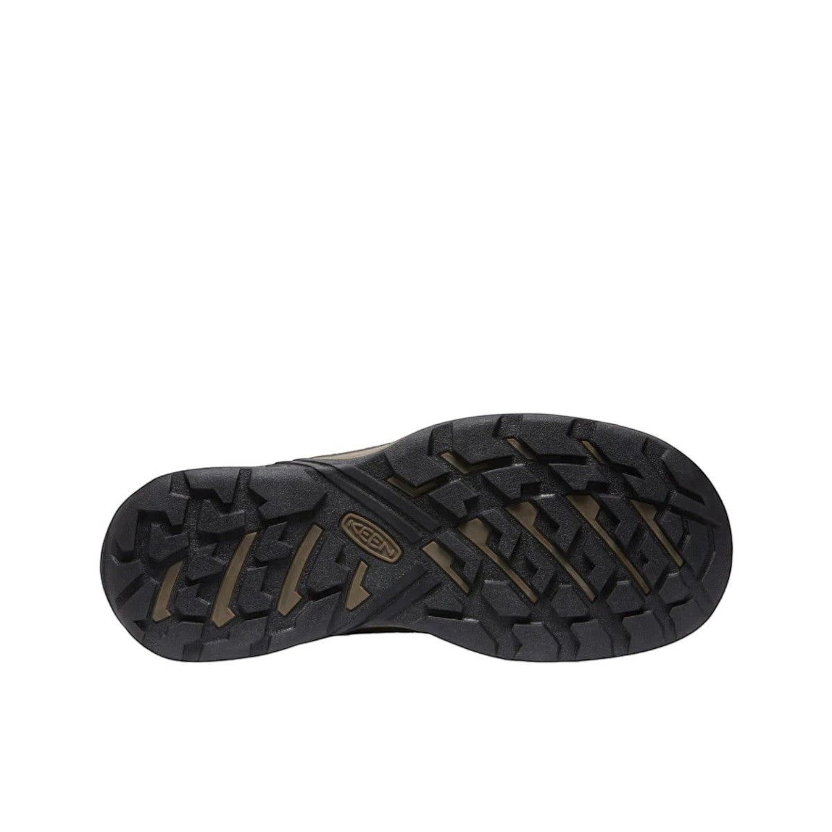 KEEN Men's Circadia WP hiking shoe in shitake and brindle leather with waterproof membrane and rubber sole.