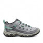 KEEN WOMEN'S TARGHEE IV VENT hiking shoes in alloy and granite green nubuck leather with mesh panels and a durable KEEN.RUGGED outsole.