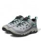 KEEN WOMEN'S TARGHEE IV VENT hiking shoes in alloy and granite green nubuck leather with mesh panels and a durable KEEN.RUGGED outsole.